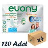 Evony Premium Yetişkin Bel Bantlı Tekstil Yüzey M Orta 120 Adet Hasta Bezi