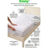 Evony Ultra Soft Sessiz 70X130 cm Sıvı Geçirmez Fitted Yatak Koruyucu Alez - 70 x 130 cm - Beyaz