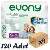 EVONY Xlarge Belbantlı Hasta Bezi 120 Adet 4 Paket Tüm Gece Sızıntı Koruması Sağlar