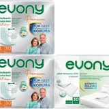 Evony Yetişkin Bel Bantlı Tekstil Yüzey Büyük 60 Adet Premium Hasta Bezi+30 Adet Yatak Koruyucu Örtü