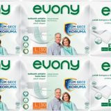 Evony Yetişkin Bel Bantlı Tekstil Yüzey L 120 Adet Hasta Bezi+60 Adet Yatak Koruyucu Örtü