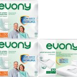 Evony Yetişkin Bel Bantlı Tekstil Yüzey L Büyük 60 Adet Hasta Bezi+30 Adet Yatak Koruyucu Örtü