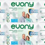 Evony Yetişkin Bel Bantlı Tekstil Yüzey Orta 120 Adet Hasta Bezi+60 Adet Yatak Koruyucu Örtü