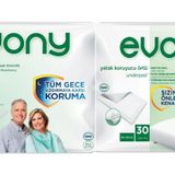 Evony Yetişkin Bel Bantlı Tekstil Yüzey Orta 30 Adet Hasta Bezi+30 Adet Yatak Koruyucu Örtü