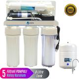 Evora Açık Kasa 5 Filtreli Pompalı 8 Lt. Çelik İçli Tanklı Su Arıtma Cihazı