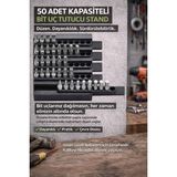 EVORADECO 50 Adet Kapasiteli Duvara Monte Bit Ucu Tutucu Stand – Tornavida & Matkap Ucu Düzenleyici Aparat