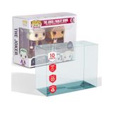 EVORETRO [10'lu Paket] Funko Pop 2'li Paket için Pop Çift Koruyucu Kılıf - 0,35 mm Kalınlığında Şeffaf Pet Plastik Koruyucu Kılıf - Disney, Marvel, DC ve Daha Fazlasını Saklayın, Koruyun, Gösterin