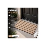 Evoris Delta CC005A Kaymaz Taban Bej Desenli Nem Alıcı Toz Alıcı Kapı Önü Paspası UV Dayanıklı 45x70