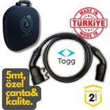 Evoşarj Togg Elektrikli Araç Şarj Ara Kablosu 22KW 32A 5mt Trifaz Uyumlu Tasarım