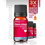 Evove Cosmetics Gece Ateşi Oda Kokusu %100 Doğal & Saf 3'lü Set 3X10ML Aromatik Esansiyel Yağ Buhar Nem ve Difüzör