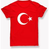 Evox Ayyıldız Tişört Bayrak Tişört Türkiye Tişört Çocuk Boy - 7 - 8 Yaş - Kırmızı