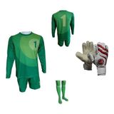 Evox Çocuk Kaleci Forma,şort,çorap,kaleci Eldiveni Set - 11 Yaş - Yeşil