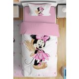 EVPANYA Altın Kanatlı Mickey Desenli Tek Kişilik Bebek Çocuk Nevresim Takımı