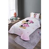 EVPANYA Altın Kanatlı Minnie Desenli Tek Kişilik Pike Takımı Ve Yatak Örtüsü