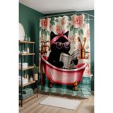 EVPANYA Banyo Perdesi, Banyo Magazini Desenli Duş Perdesi, Küvet Perdesi 175x200cm