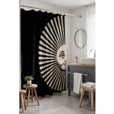 EVPANYA Banyo Perdesi, Boho Kiremit Güneş Desenli Duş Perdesi, Küvet Perdesi 175x200cm