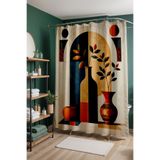 EVPANYA Banyo Perdesi, Doğu Rüzgarı Desenli Duş Perdesi, Küvet Perdesi 175x200cm