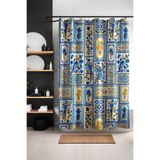EVPANYA Banyo Perdesi, Egzotik Çiniler Desenli Duş Perdesi, Küvet Perdesi 175x200cm
