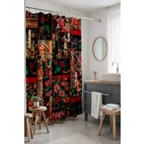 EVPANYA Banyo Perdesi, Etnik Dijital Nakış Desenli Duş Perdesi, Küvet Perdesi 175x200cm