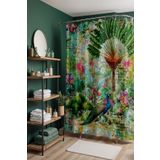 EVPANYA Banyo Perdesi, Hayal Ormanındaki Tavuskuşu Desenli Duş Perdesi, Küvet Perdesi 175x200cm