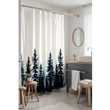 EVPANYA Banyo Perdesi, Indigo Orman Ağaçları Desenli Duş Perdesi, Küvet Perdesi 175x200cm