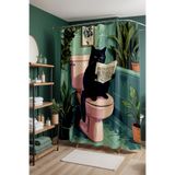 EVPANYA Banyo Perdesi, Keyif Zamanı Desenli Duş Perdesi, Küvet Perdesi 175x200cm