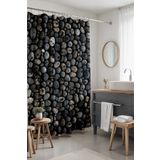 EVPANYA Banyo Perdesi, Kirli Taşlar Desenli Duş Perdesi, Küvet Perdesi 175x200cm