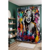EVPANYA Banyo Perdesi, Marilyn Pop Art Desenli Duş Perdesi, Küvet Perdesi 175x200cm