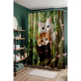 EVPANYA Banyo Perdesi, Meraklı Bakışlar Desenli Duş Perdesi, Küvet Perdesi 175x200cm