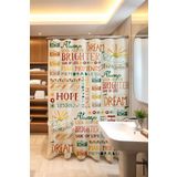 EVPANYA Banyo Perdesi, Motivasyon Yazılı Desenli Duş Perdesi, Küvet Perdesi 175x200cm