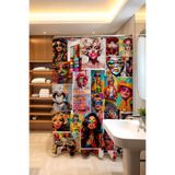 EVPANYA Banyo Perdesi, Neon Düşler Desenli Duş Perdesi, Küvet Perdesi 175x200cm