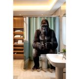 EVPANYA Banyo Perdesi, Perdenin Ardındaki Yalnızlık Desenli Duş Perdesi, Küvet Perdesi 175x200cm