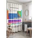 EVPANYA Banyo Perdesi, Periyotik Tablo Desenli Duş Perdesi, Küvet Perdesi 175x200cm