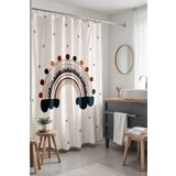 EVPANYA Banyo Perdesi, Puantiyeli Gökkuşağı Desenli Duş Perdesi, Küvet Perdesi 175x200cm