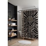 EVPANYA Banyo Perdesi, Retro Kaplan Desenli Duş Perdesi, Küvet Perdesi 175x200cm