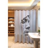 EVPANYA Banyo Perdesi, Sessiz Maske Desenli Duş Perdesi, Küvet Perdesi 175x200cm