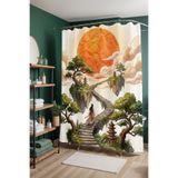 EVPANYA Banyo Perdesi, Sonsuzluğa Giden Yol Desenli Duş Perdesi, Küvet Perdesi 175x200cm