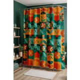 EVPANYA Banyo Perdesi, Vintage Bohem Çiçekler Desenli Duş Perdesi, Küvet Perdesi 175x200cm