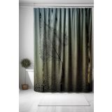 EVPANYA Banyo Perdesi, Yağmurlu Camda Yaprak Silüeti Desenli Duş Perdesi, Küvet Perdesi 175x200cm