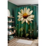 EVPANYA Banyo Perdesi, Yalnız Papatya Desenli Duş Perdesi, Küvet Perdesi 175x200cm