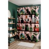 EVPANYA Banyo Perdesi, Yaramaz Kediler Desenli Duş Perdesi, Küvet Perdesi 175x200cm