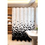 EVPANYA Banyo Perdesi, Yarasalar Desenli Duş Perdesi, Küvet Perdesi 175x200cm