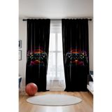 EVPANYA Gamer Oyuncu 4 Desenli Çocuk Bebek Odası Fon Perde (Tek Kanat Fiyatlandırma)