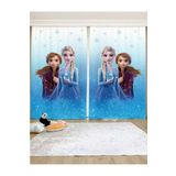 EVPANYA Mavi Elsa Anna Desenli Çocuk & Bebek Odası Fon Perde
