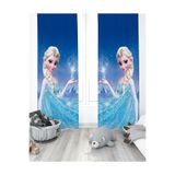 EVPANYA Mavi Elsa Desenli Çocuk Odası Perdesi ( Tek Kanat Fiyatlandırma )