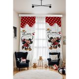 EVPANYA Mickey ve Minnie Desenli Çocuk Bebek Odası Fon Perde (Tek Kanat Fiyatlandırma)