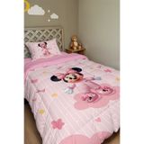 EVPANYA Minnie nin Uyku Zamanı Desenli Tek Kişilik Yorgan ve Yastık Kılıfı