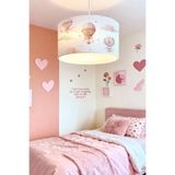 EVPANYA Pembe Çiçekli Balonlar Desenli Çocuk Odası Avize