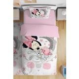 EVPANYA Uyuyan Minnie Desenli Tek Kişilik Bebek Çocuk Nevresim Takımı