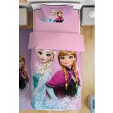 EVPANYA Yeni Pembe Mavi Elsa Desenli Tek Kişilik Bebek Çocuk Nevresim Takımı